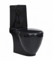 WC Ceramic Toilet Bathroom Round Toilet Bottom Water Flow Black
