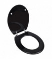 WC Toilet Seat MDF Lid Simple Design Black