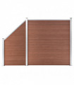 WPC Fence Set 1 Square + 1 Slanted 273x186 cm Brown