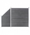 WPC Fence Set 1 Square + 1 Slanted 273x186 cm Grey