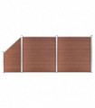 vidaXL WPC Fence Set 2 Square + 1 Slanted 446x186 cm Brown