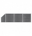WPC Fence Set 3 Square + 1 Slanted 619x186 cm Grey