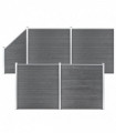 WPC Fence Set 4 Square + 1 Slanted 792x186 cm Grey