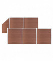 WPC Fence Set 5 Square + 1 Slanted 965x186 cm Brown