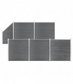 WPC Fence Set 5 Square + 1 Slanted 965x186 cm Grey
