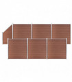 WPC Fence Set 6 Square + 1 Slanted 1138x186 cm Brown