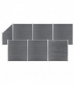 WPC Fence Set 6 Square + 1 Slanted 1138x186 cm Grey