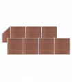 WPC Fence Set 7 Square + 1 Slanted 1311x186 cm Brown