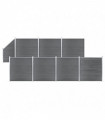 WPC Fence Set 7 Square + 1 Slanted 1311x186 cm Grey