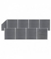 WPC Fence Set 8 Square + 1 Slanted 1484x186 cm Grey