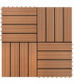 vidaXL WPC Tiles 30x30cm 11pcs 1m2 Brown