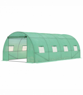 Walk in Polytunnel Outdoor Garden Greenhouse Windows and Doors (6 x 3M) Outsunny