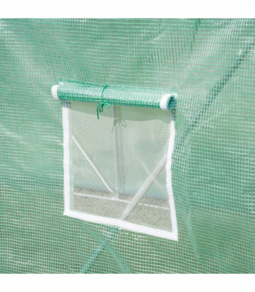 Walk in Polytunnel Outdoor Garden Greenhouse Windows and Doors (6 x 3M) Outsunny
