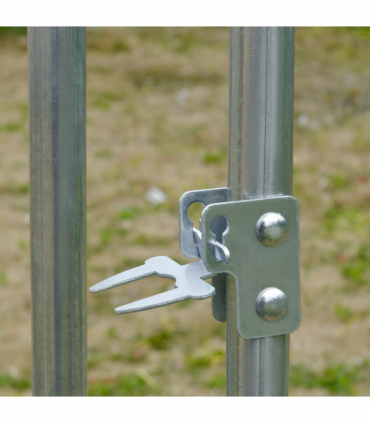 Walk-In Chicken Run Galvanised Chicken Coop w/ Cover 2.8 x 3.8 x 2m Pawhut