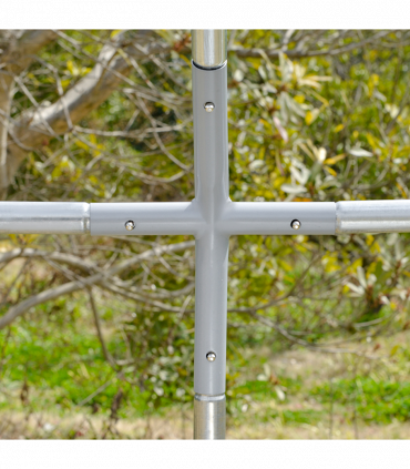 Walk-In Chicken Run Galvanised Chicken Coop w/ Cover 2.8 x 3.8 x 2m Pawhut