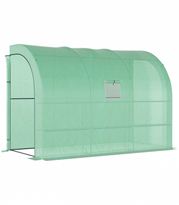 Walk-In Greenhouse PE Cover and 3-Tier Shelves, Green, 300x150x213 cm