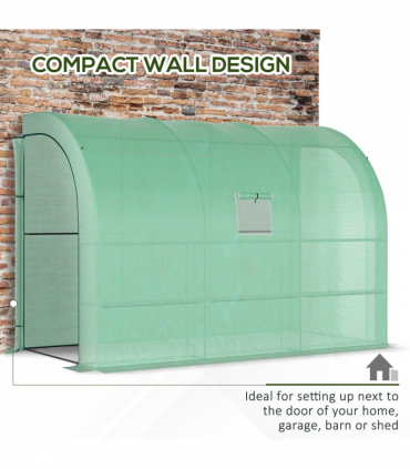 Walk-In Greenhouse PE Cover and 3-Tier Shelves, Green, 300x150x213 cm