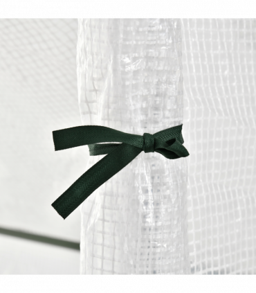 Walk-In Greenhouse Vegetable Plant Window Roll-Up 180 x 100 x 165cm, White