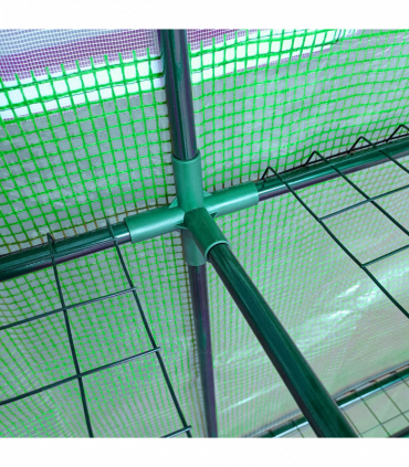 Walk-In Lean to Wall Greenhouse Window&Door 200Lx 100W x 215Hcm Green Outsunny