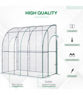Walk-In Lean to Wall Tunnel Greenhouse