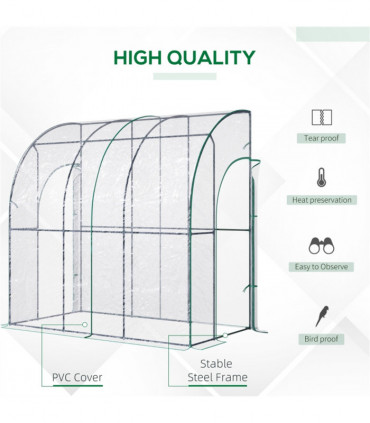 Walk-In Lean to Wall Tunnel Greenhouse