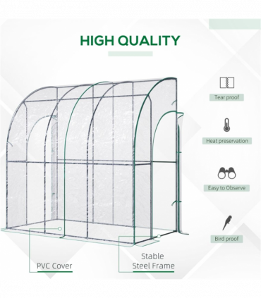Walk-In Lean to Wall Tunnel Greenhouse