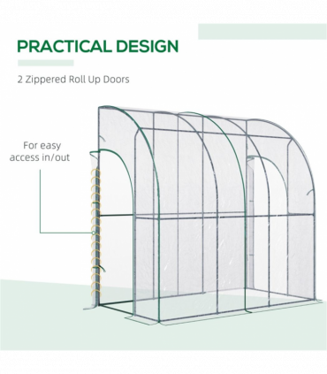 Walk-In Lean to Wall Tunnel Greenhouse