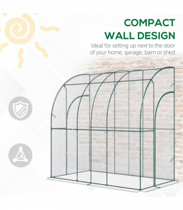 Walk-In Lean to Wall Tunnel Greenhouse