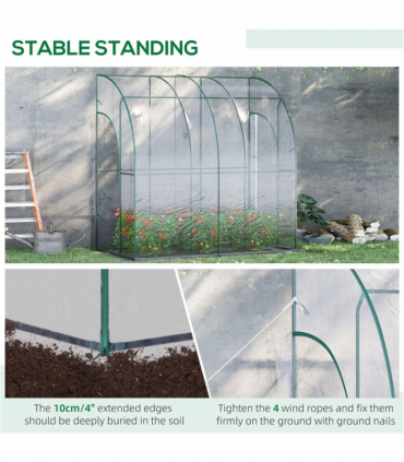 Walk-In Lean to Wall Tunnel Greenhouse