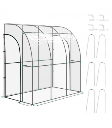 Walk-In Lean to Wall Tunnel Greenhouse