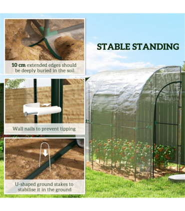 Walk-In Lean to Wall Tunnel Greenhouse