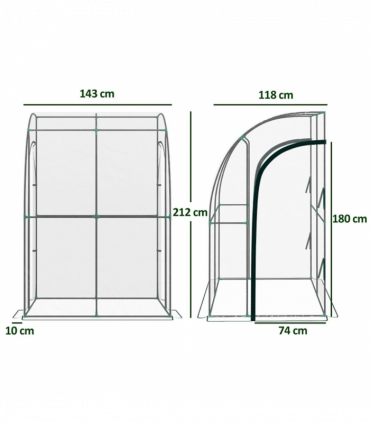 Walk-In Lean to Wall Tunnel Greenhouse