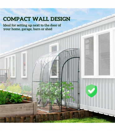 Walk-In Lean to Wall Tunnel Greenhouse
