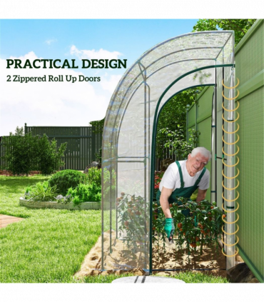 Walk-In Lean to Wall Tunnel Greenhouse