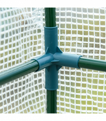 Walk-In Leanto Greenhouse Windows Doors 2 Tiers 4 Shelves 200x100x213cm White