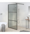 Walk-in Shower Wall 115x195cm Dark ESG Glass Black