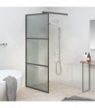 vidaXL Walk-in Shower Wall 80x195cm Dark ESG Glass Black