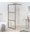 Walk-in Shower Wall 90x195 cm Half Frosted ESG Glass Black