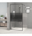 vidaXL Walk-in Shower Wall Black 100x195 cm Clear ESG Glass