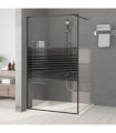 Walk-in Shower Wall Black 115x195 cm Clear ESG Glass