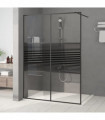 Walk-in Shower Wall Black 140x195 cm Clear ESG Glass