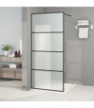 Walk-in Shower Wall Black 90x195 cm Frosted ESG Glass