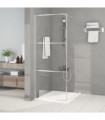 Walk-in Shower Wall Silver 80x195 cm Clear ESG Glass