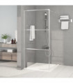 Walk-in Shower Wall Silver 90x195 cm Clear ESG Glass