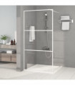 vidaXL Walk-in Shower Wall White 100x195 cm Clear ESG Glass