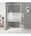 vidaXL Walk-in Shower Wall White 115x195 cm Clear ESG Glass