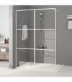 vidaXL Walk-in Shower Wall White 140x195 cm Clear ESG Glass