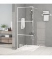 Walk-in Shower Wall White 80x195 cm Clear ESG Glass