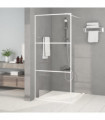 vidaXL Walk-in Shower Wall White 90x195 cm Clear ESG Glass