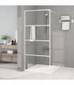 Walk-in Shower Wall White 90x195 cm Clear ESG Glass